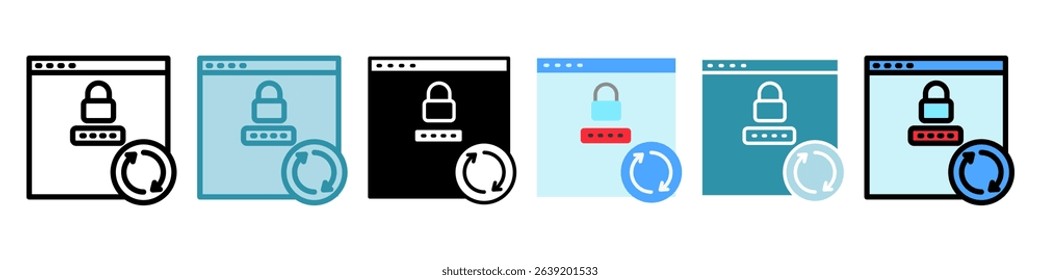 Password Reset multi style, mini illustration icon. use for modern concept, print, UI, UX kit, web and app development. Vector related to account management, ecommerce, banking and finance.

