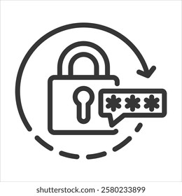 Password Reset Outline Icon Vector Illustration