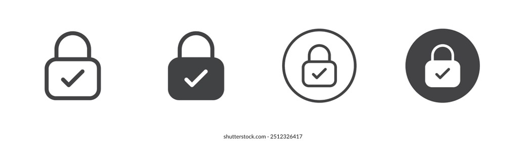 Contorno del logotipo del Vector del icono de seguridad de la Contraseña