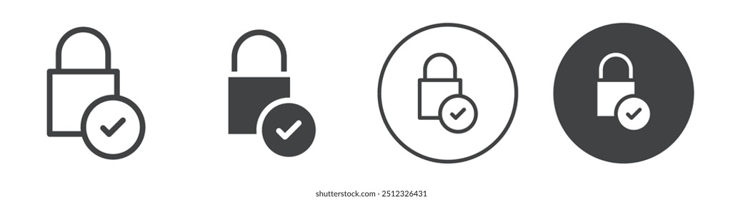 Password Safety icon Vector logo outline