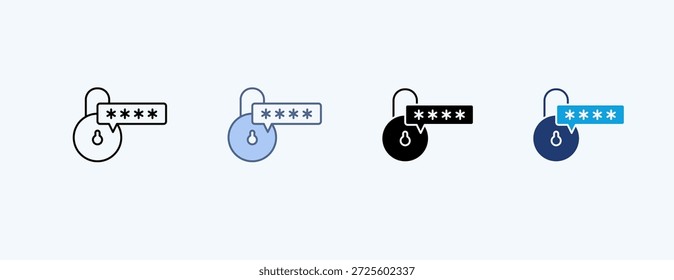 Password Safety Multiple Icon Illustration Vector