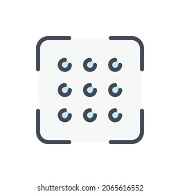 Password scan color line icon. Enter password vector outline colorful sign.