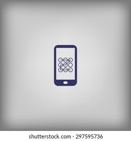 password screen on phone icon sign
