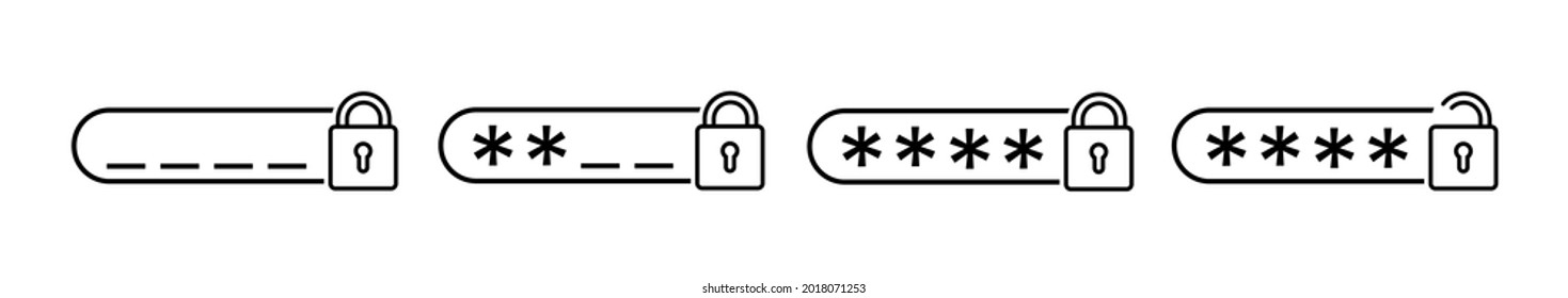 Password secure login access set icon