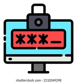 icono de seguridad segura de contraseña ilustración de línea rellenada 