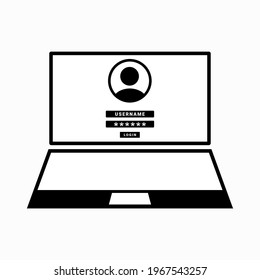 Password security access on laptop icon. Login to account. Verification code. Private authorization sign. Illustration vector