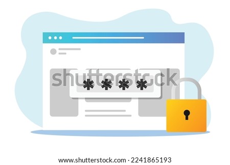 Password security access website notice on laptop computer isolated icon private authorization