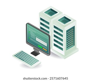 Password security computer server technology concept