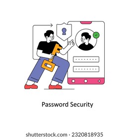 Password Security Flat Style Design Vector illustration. Stock illustration