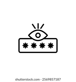 Password security icon Black and white outline vector