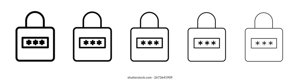 Ícone de segurança de senha ilustração plana definir logotipo
