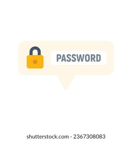 Password security icon flat vector. Security cyber. Padlock shield isolated