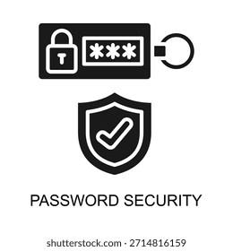 Contraseña Ilustración vectorial de glifo de icono de seguridad