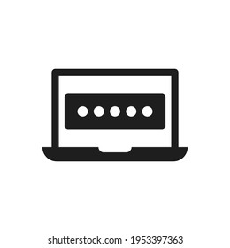 password security icon laptop sign symbol 