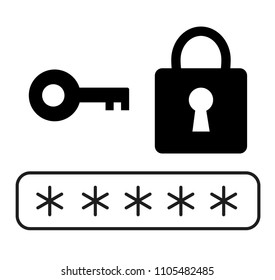 password security icon on white background. flat style. password security symbol for web site design, mobile app, logo. password protection sign.