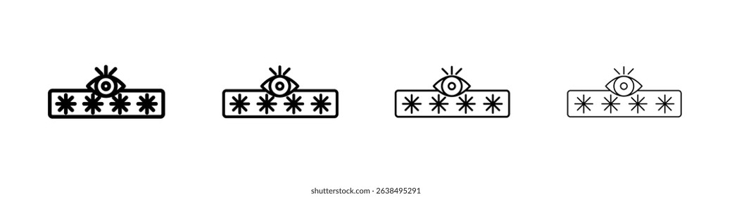 Password security icon Outline sign symbol set