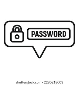 Password security icon outline vector. Security cyber. Padlock shield
