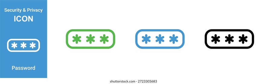 Kennwort Sicherheit Symbol Set maskiertes Eingabefeld Sternchen Login Schutz für Web-UI