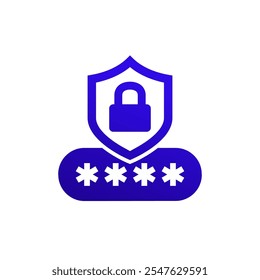password security icon with shield and lock