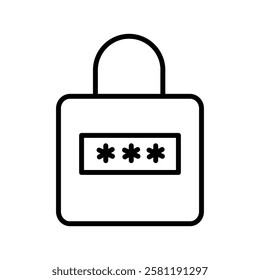 Password security icon Thin line art isolated