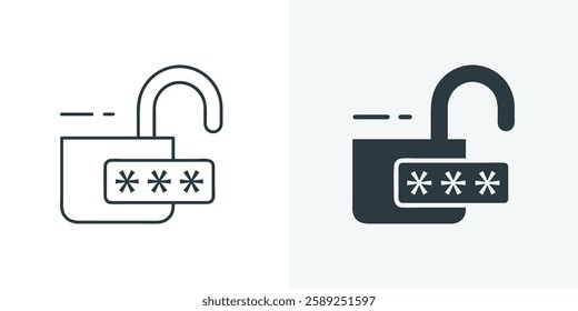 password Security icon vector with lock outline and solid style