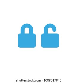Password security icons, lock icons open and closed, vector collection, web safety