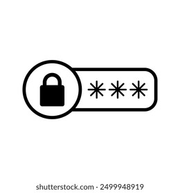 Password Security line icon color editable