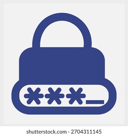 Password Security Lock Icon – Login Protection Symbol	