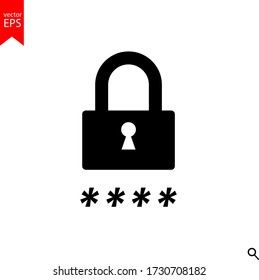 Password security lock icon. Password sign.