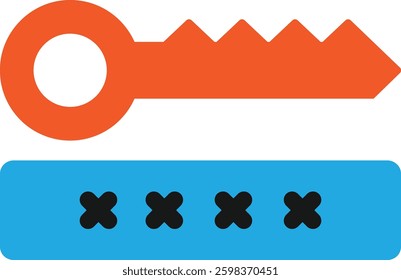 Password Security Lock Icon Vector Flat Illustration