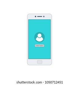 Password Security Login- Protection Of User Data - Anti Phishing - Password Login Vector Flat Illustration Icon Stock