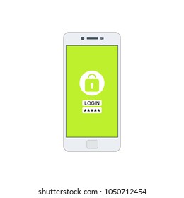 Password Security Login- Protection Of User Data - Anti Phishing - Password Login Vector Flat Illustration Icon Stock