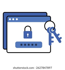 Password Security Management Icon Depicting Safe Digital Access And Encryption