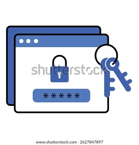 Password Security Management Icon Depicting Safe Digital Access And Encryption