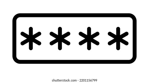 Contraseña, icono de la línea plana de signo de seguridad. Máscara de signo de contorno para concepto móvil y diseño web, tienda.
