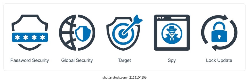 Password Security And Target Icon Concept