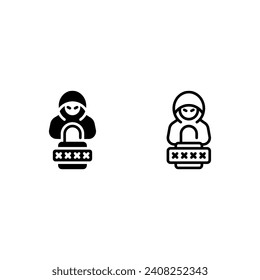 Desbloqueo de seguridad de contraseña por hacker Icon, Logo y Vector de ilustración