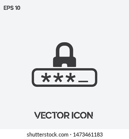 Password Security Vector Icon Illustration. Premium Quality.