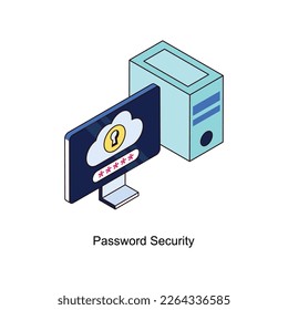 Password Security Vector Isometric Filled Outline icon for your digital or print projects.