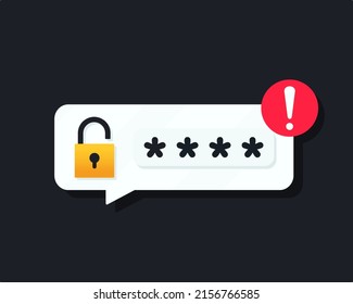 Password security warning. Vector illustration