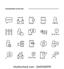 Password set icon, isolated Password set sign icon, vector illustration