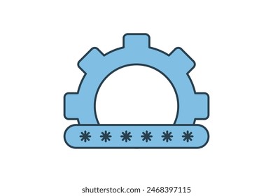 ícono de configuración de Contraseña. ícono relacionado con la configuración y configuración. adecuado para Sitio web, App, interfaces de usuario, imprimible, etc. estilo de ícono de línea plana. diseño de Vector simple editable