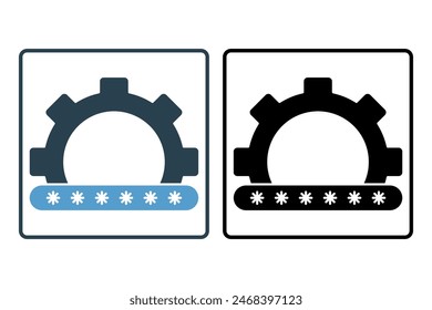 Password setup icon. icon related to setup and setting. suitable for web site, app, user interfaces, printable etc. solid icon style. simple vector design editable