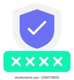 Password Shield Icon illustration, for uiux web, app, infographic, etc