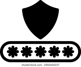contraseña con icono de escudo, icono de protección de seguridad de contraseña