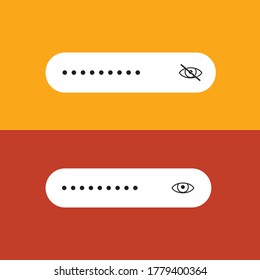 Vektor Stok Password Show Hide Ui Bar Interface (Tanpa Royalti ...
