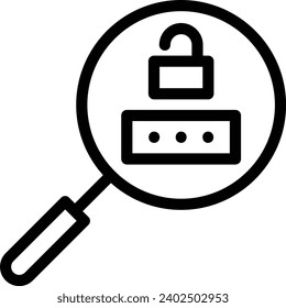Password single vector line icon 