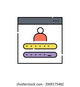 Password site color line icon. Isolated vector element. Outline pictogram for web page, mobile app, promo