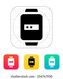 Password in smart watch icon. Vector illustration.