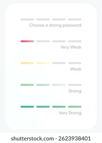 Password Strength Indicator. Visual Feedback for Weak, Strong and Very Strong Passwords with Gradient Color Design